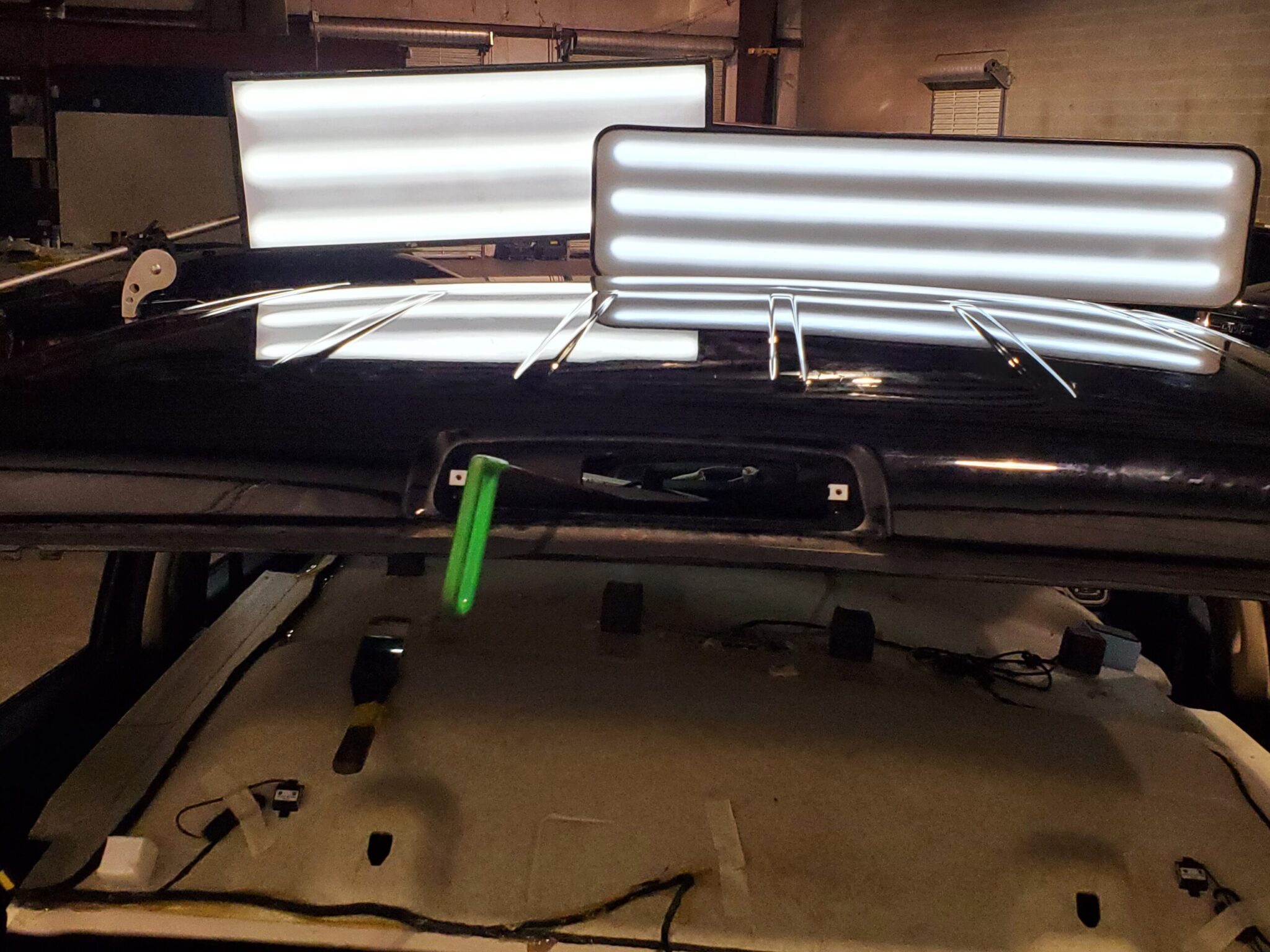 Paintless dent repair on a vehicle panel in Killeen